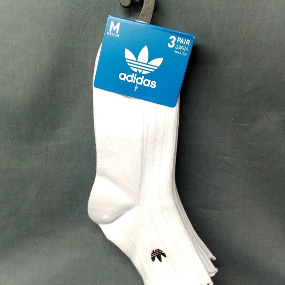 Adidas Womens Originals Ruffle Quarter Socks 3 Pack White Size M NEW WITH TAGS! - Picture 4 of 4